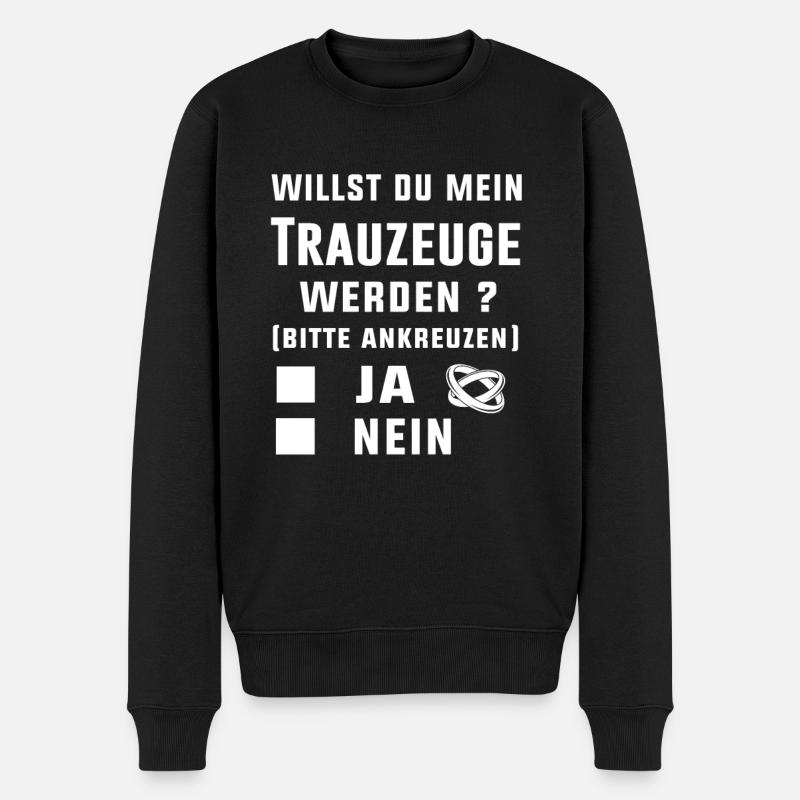 Willst du mein Trauzeuge werden ? - Männer Premium Bio Pullover - Schwarz