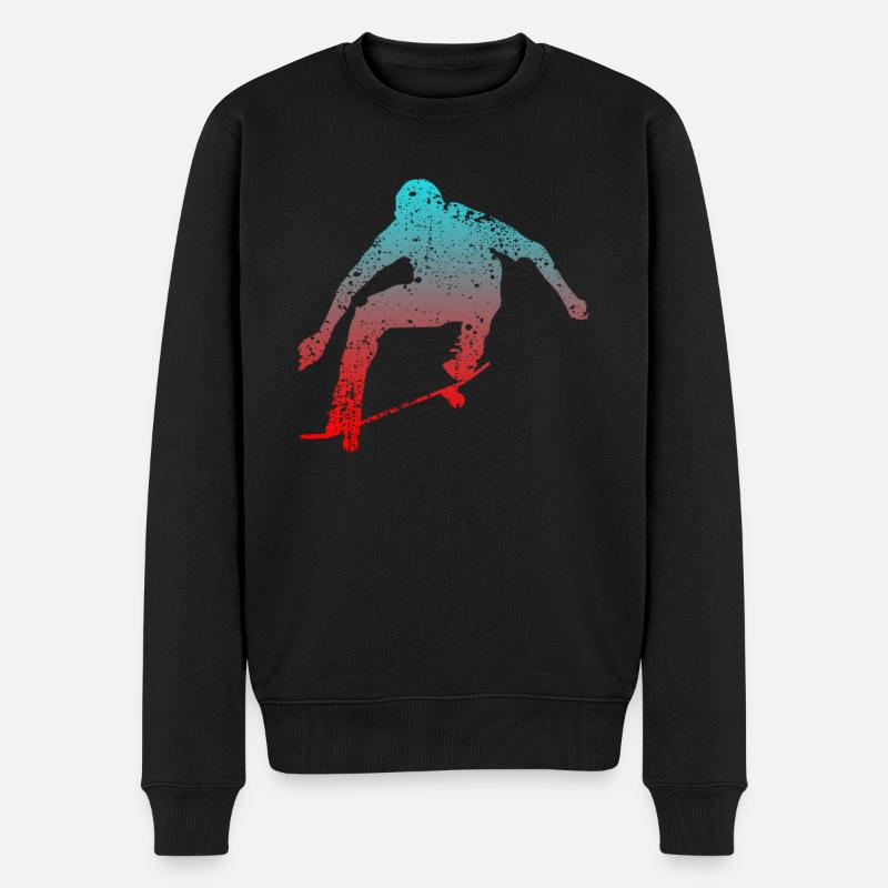Silhouette de patineur - Pull Premium bio Homme - noir