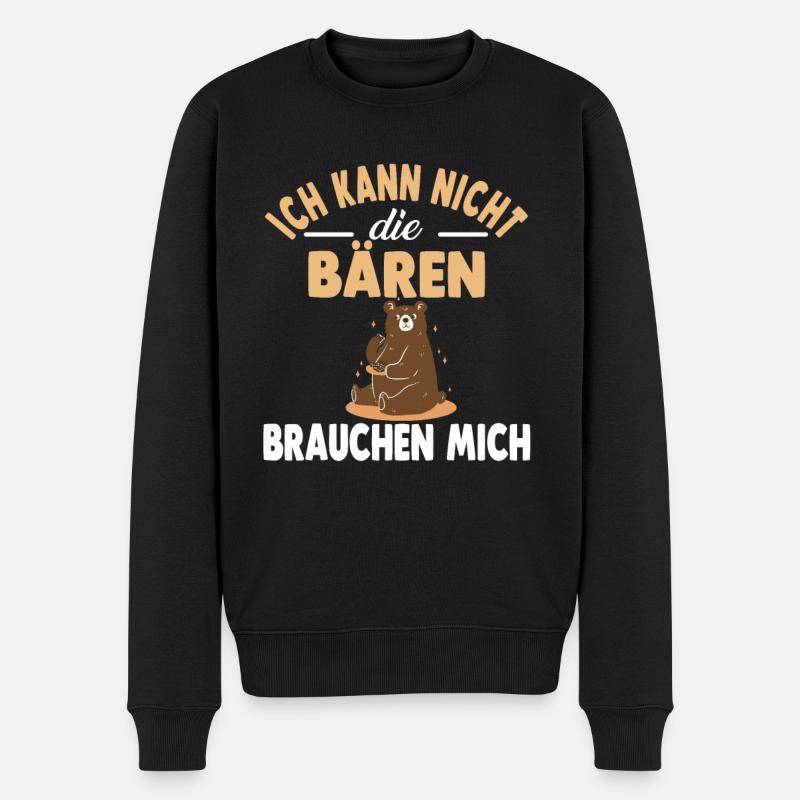 Bär Zootier Bären - Männer Premium Bio Pullover - Schwarz