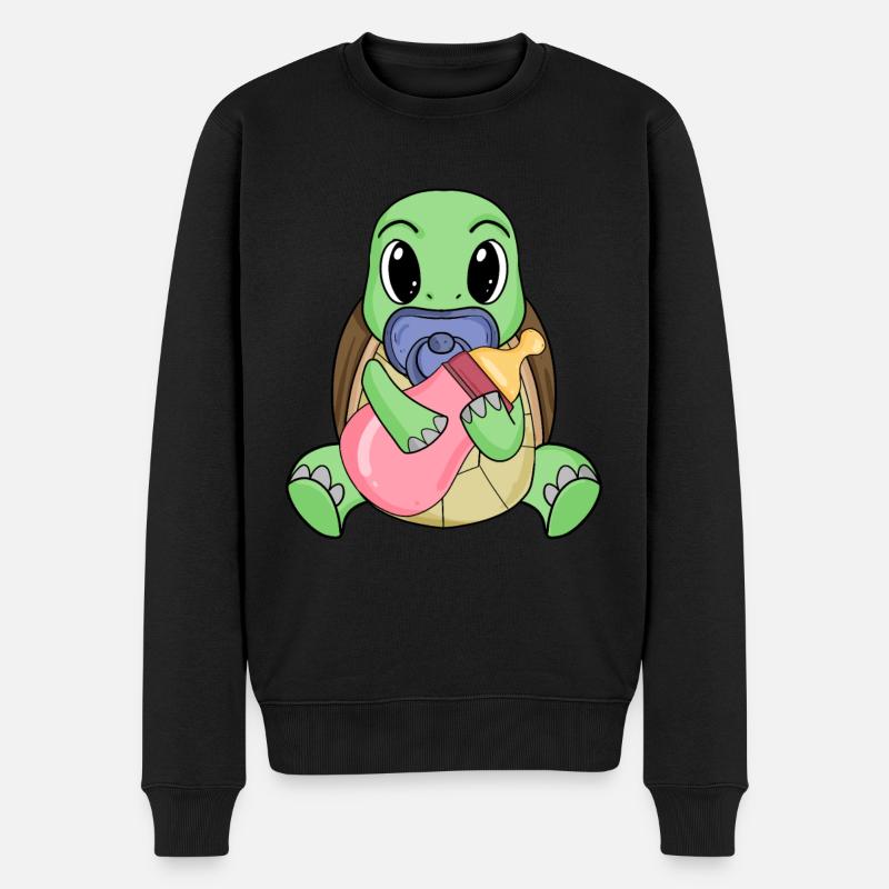Baby Schildkröte - Männer Premium Bio Pullover - Schwarz
