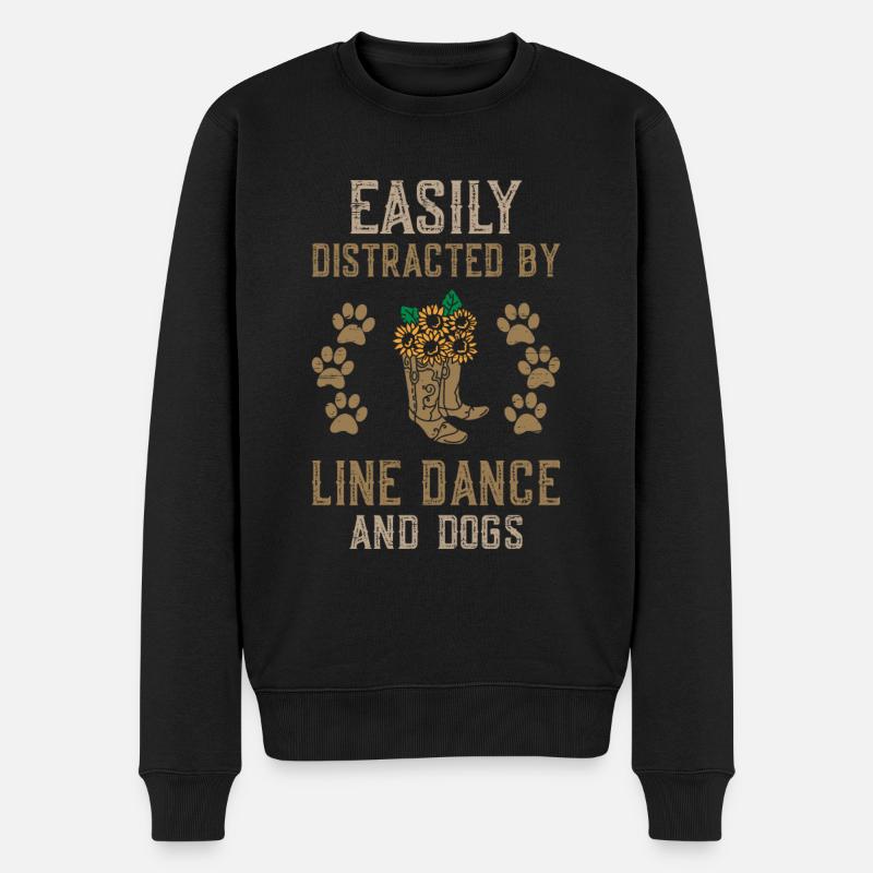 Line Dancing Linedance Line Dance - Männer Premium Bio Pullover - Schwarz
