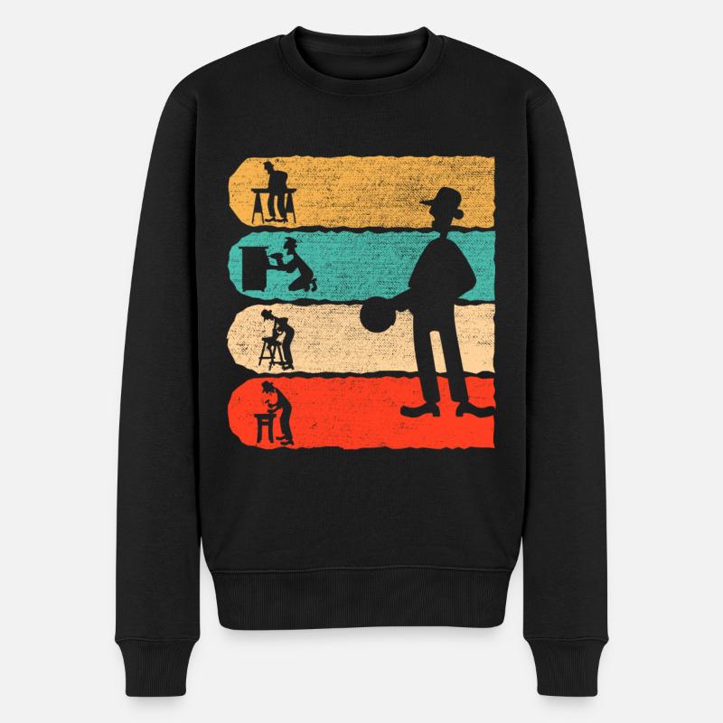 Tischler Retro Geschenk - Männer Premium Bio Pullover - Schwarz