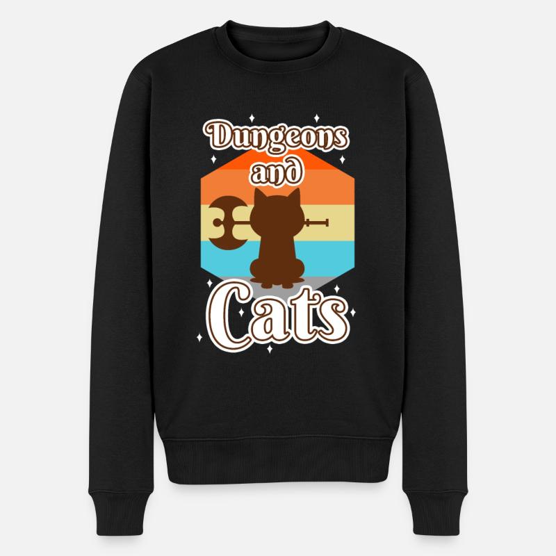 Donjons et chats - Pull Premium bio Homme - noir