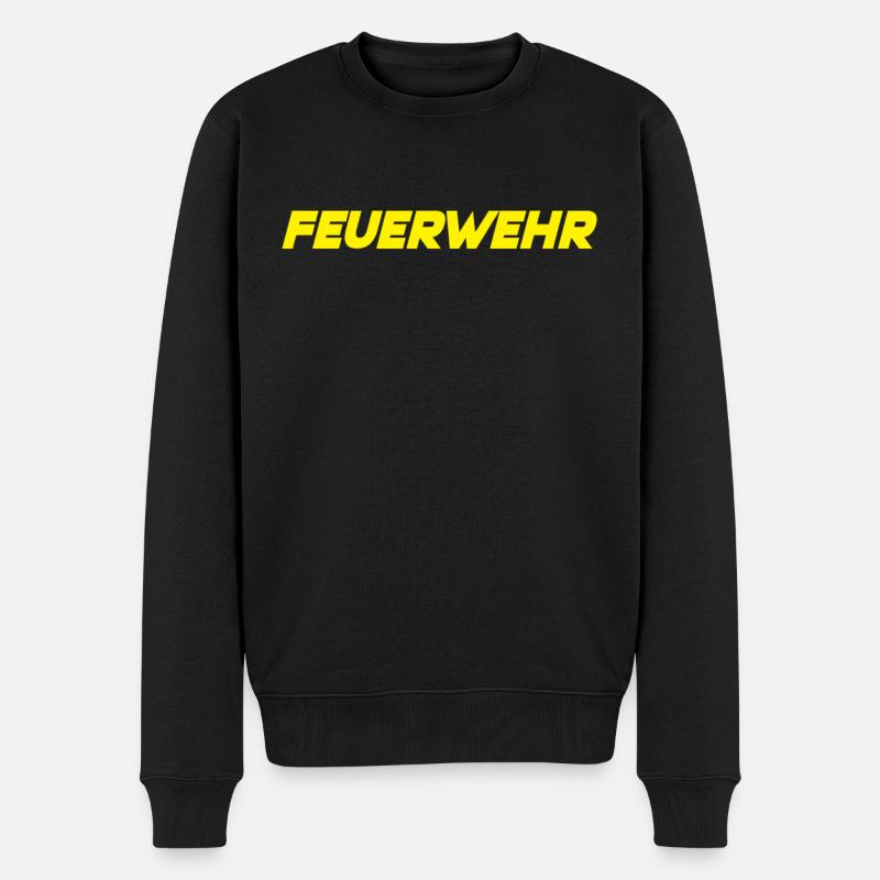 Feuerwehr - Männer Premium Bio Pullover - Schwarz