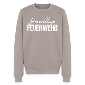 Freiwillige Feuerwehr - Männer Premium Bio Pullover - Taupe - Vorne - Nico (187cm)