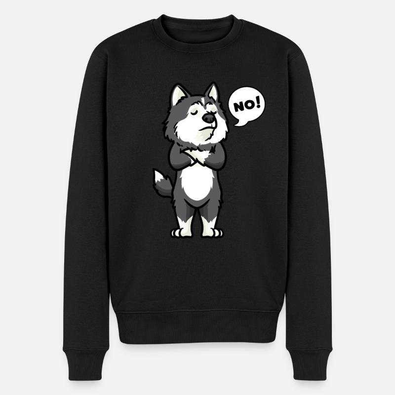 Pomsky Hund Hund Hundeliebhaber - Männer Premium Bio Pullover - Schwarz