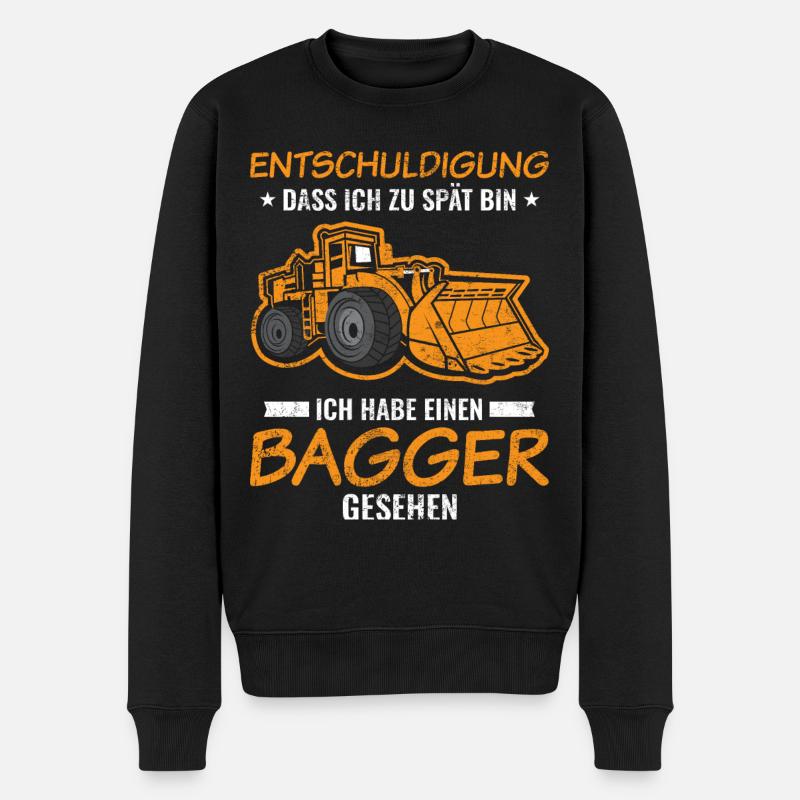 Bagger | Kinder Sprüche Geschenkideen - Männer Premium Bio Pullover - Schwarz