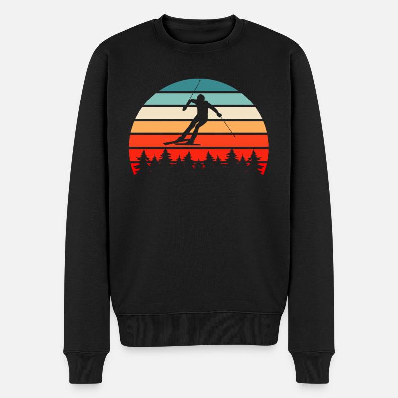 Ski Rétro - Pull Premium bio Homme - noir