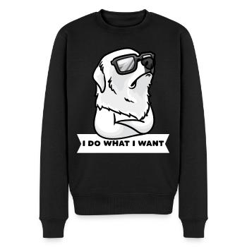 Stubborn Pyrenean Mountain Dog Dog Great Pyrenees - Men's Premium Organic Jumper - black - Front - Nico (187cm)