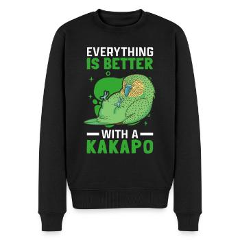 Besser mit Kakapo Neuseeland flugunfähiger Kakapo - Männer Premium Bio Pullover - Schwarz - Vorne - Nico (187cm)