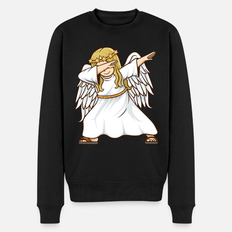 Christkind Christkind und Weihnachtsmann - Männer Premium Bio Pullover - Schwarz