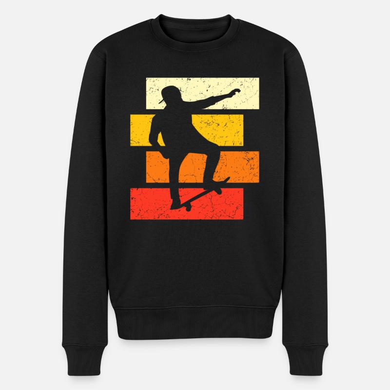 Skate Retro - Männer Premium Bio Pullover - Schwarz