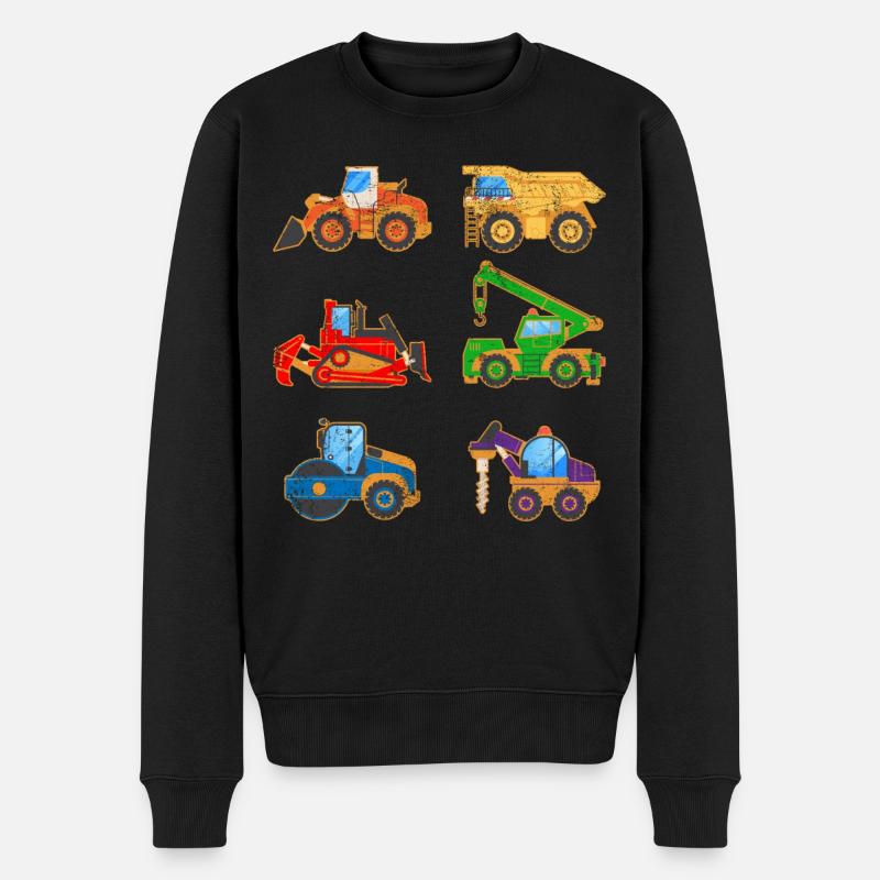Kinder | Baumaschinen Baufahrzeug - Männer Premium Bio Pullover - Schwarz