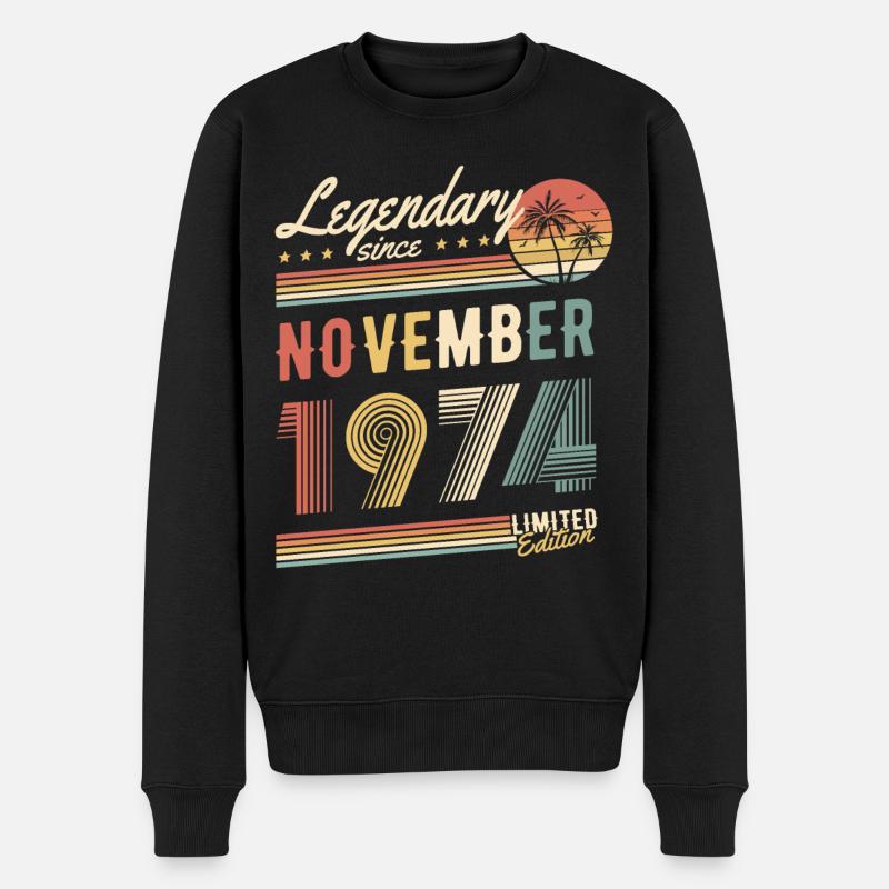 Legendary Since November 1974 Limited Edition - Männer Premium Bio Pullover - Schwarz