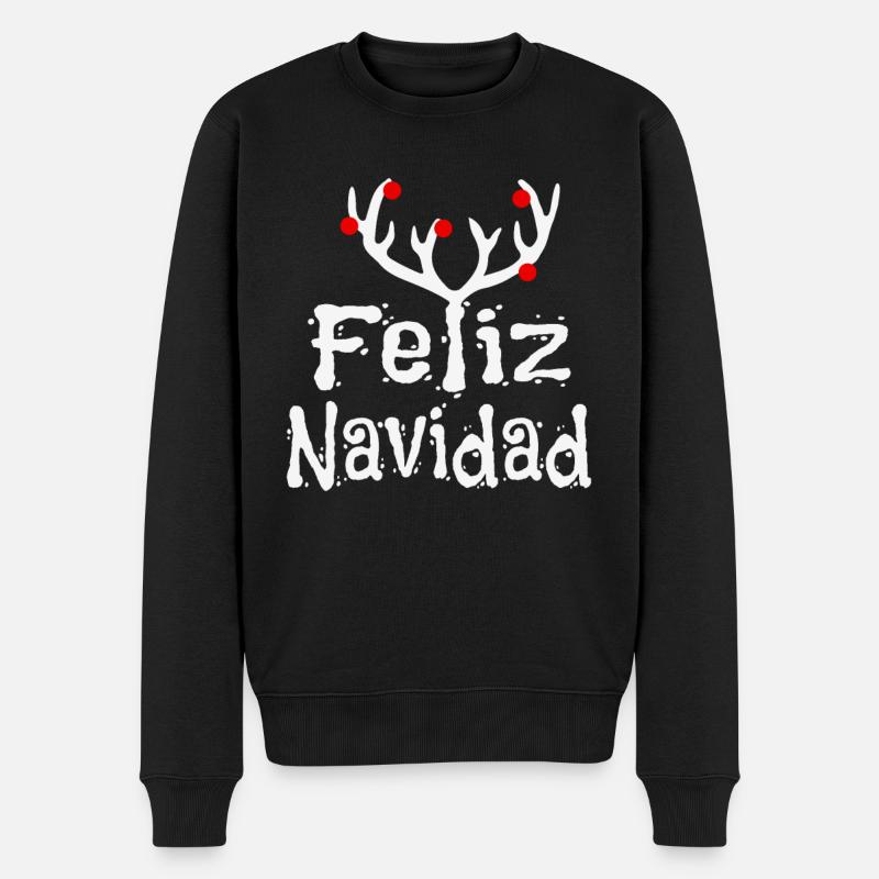 Feliz Navidad - Männer Premium Bio Pullover - Schwarz