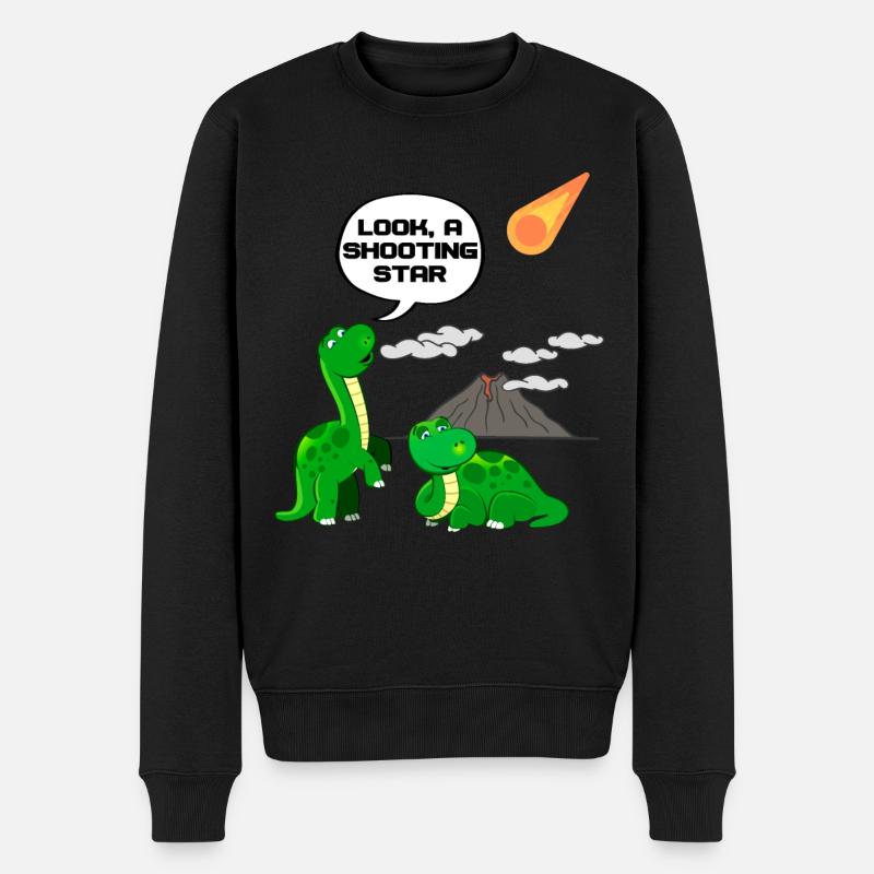 Dinosaurier Dino Urzeit Spaß - Männer Premium Bio Pullover - Schwarz
