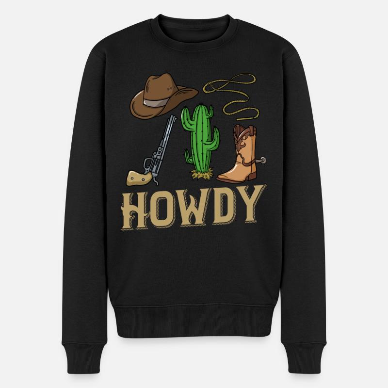 Cowboy Western Country - Männer Premium Bio Pullover - Schwarz