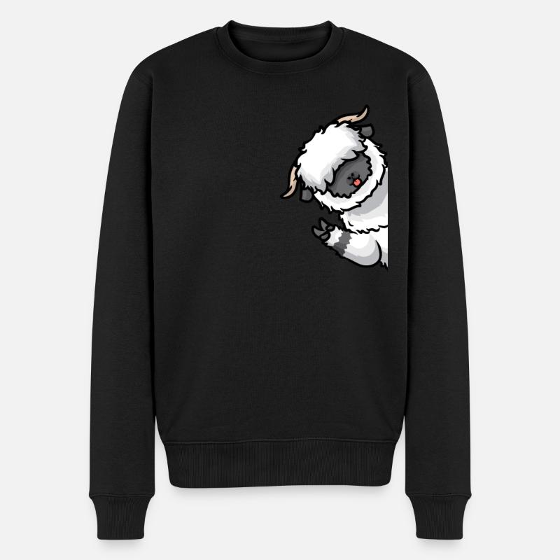Walliser Schwarznasenschaf Auf Seite Schafe - Männer Premium Bio Pullover - Schwarz