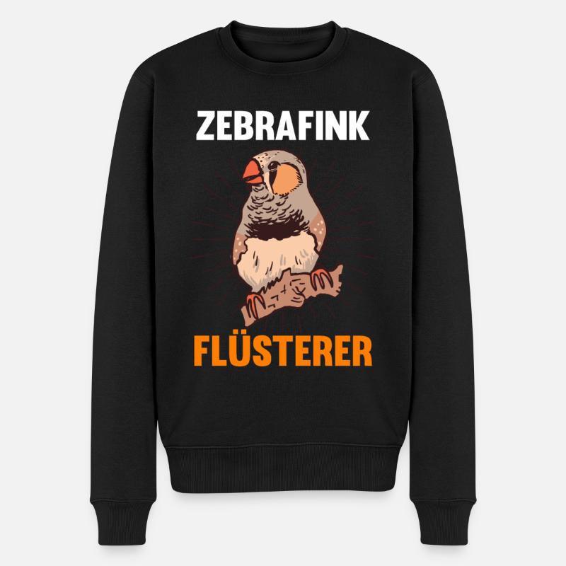 Vogel Zebrafink Flüsterer - Männer Premium Bio Pullover - Schwarz