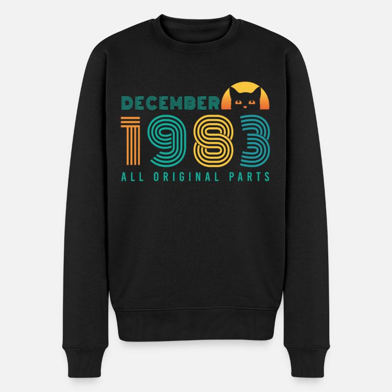 Né en décembre 1983 chat - Pull Premium bio Homme - noir