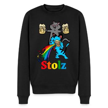 Stolz Kater Abfeiern kotzen saufen Party Feier - Männer Premium Bio Pullover - Schwarz - Vorne - Nico (187cm)