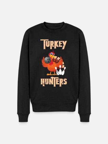 Turkey Hunters Bowler Bowling Thanksgiving - Men's Premium Organic Jumper - black