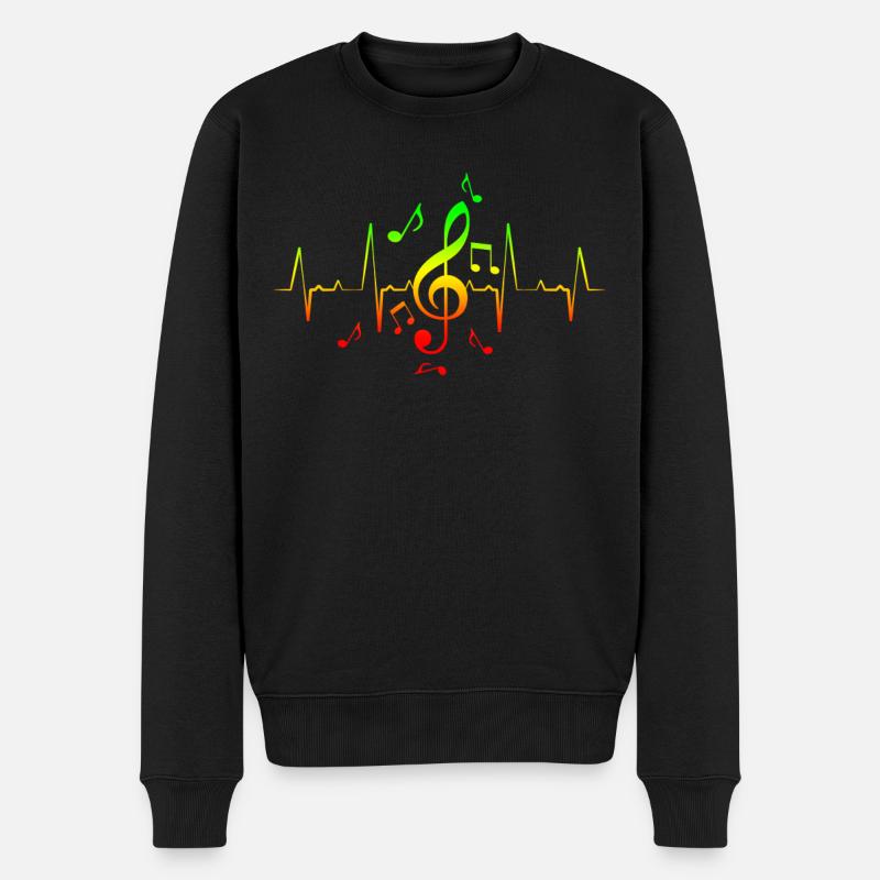 Reggae Music Note Hearbeat - Pull Premium bio Homme - noir