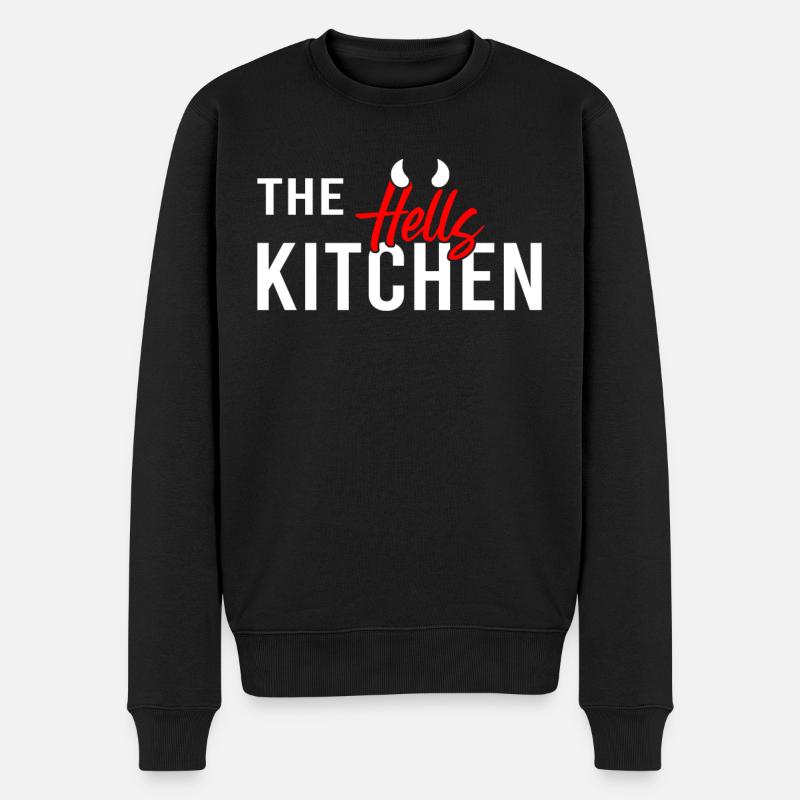 Koch Küche Spruch - Männer Premium Bio Pullover - Schwarz