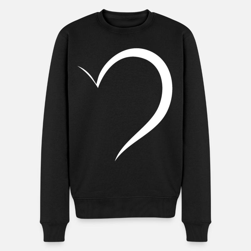 Demi-cœur blanc - Pull Premium bio Homme - noir