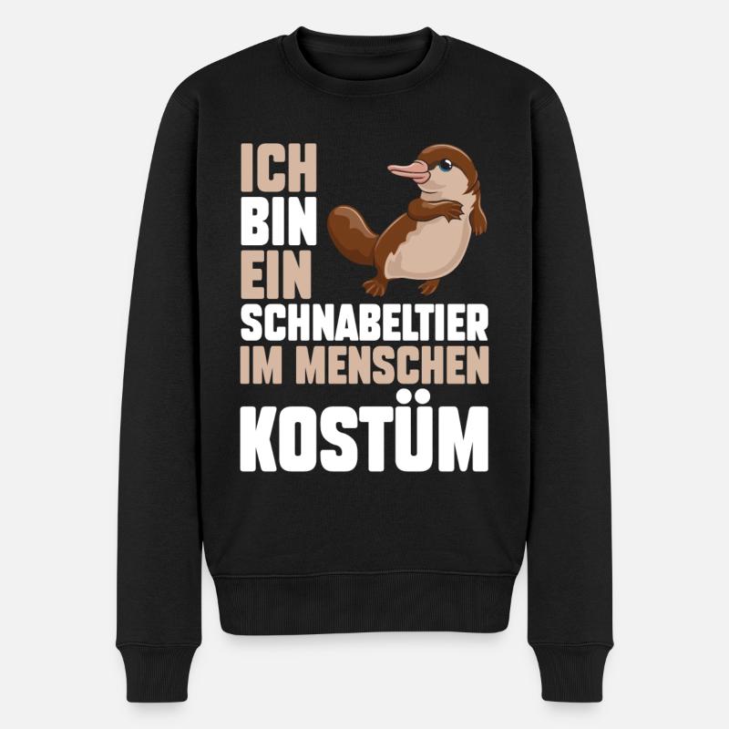 ich bin ein Schnabeltier - Männer Premium Bio Pullover - Schwarz