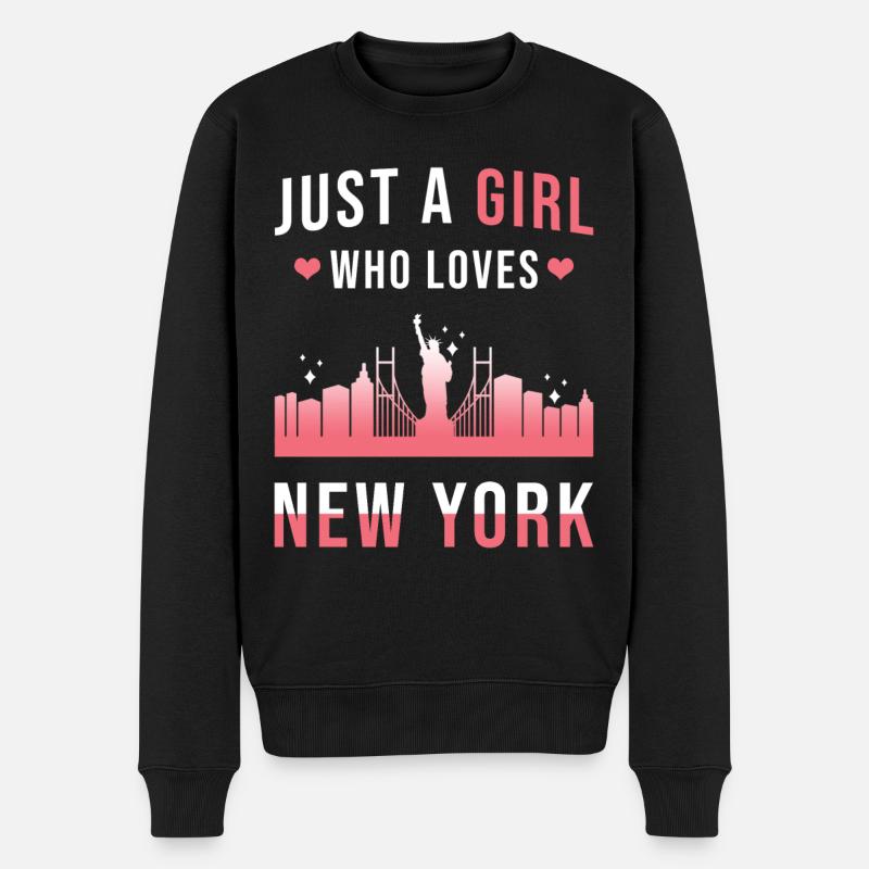 New York - Männer Premium Bio Pullover - Schwarz