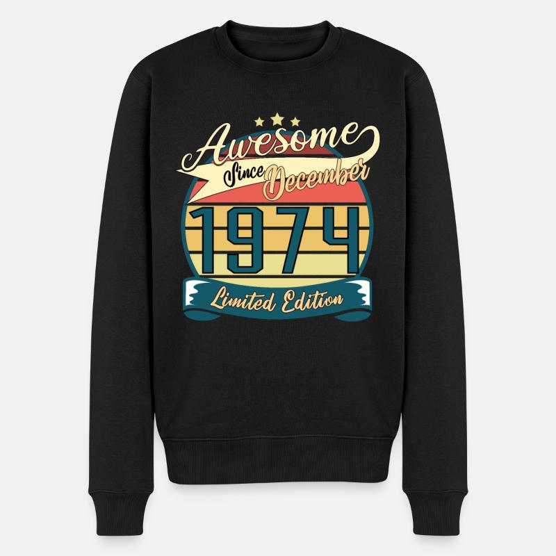 1974 Vintage limité en décembre - Pull Premium bio Homme - noir