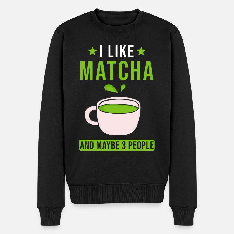 Dicton du thé matcha - Pull Premium bio Homme - noir