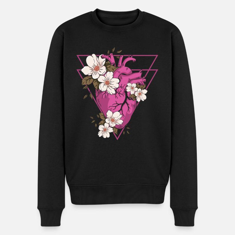 Fleurs gothiques - Pull Premium bio Homme - noir