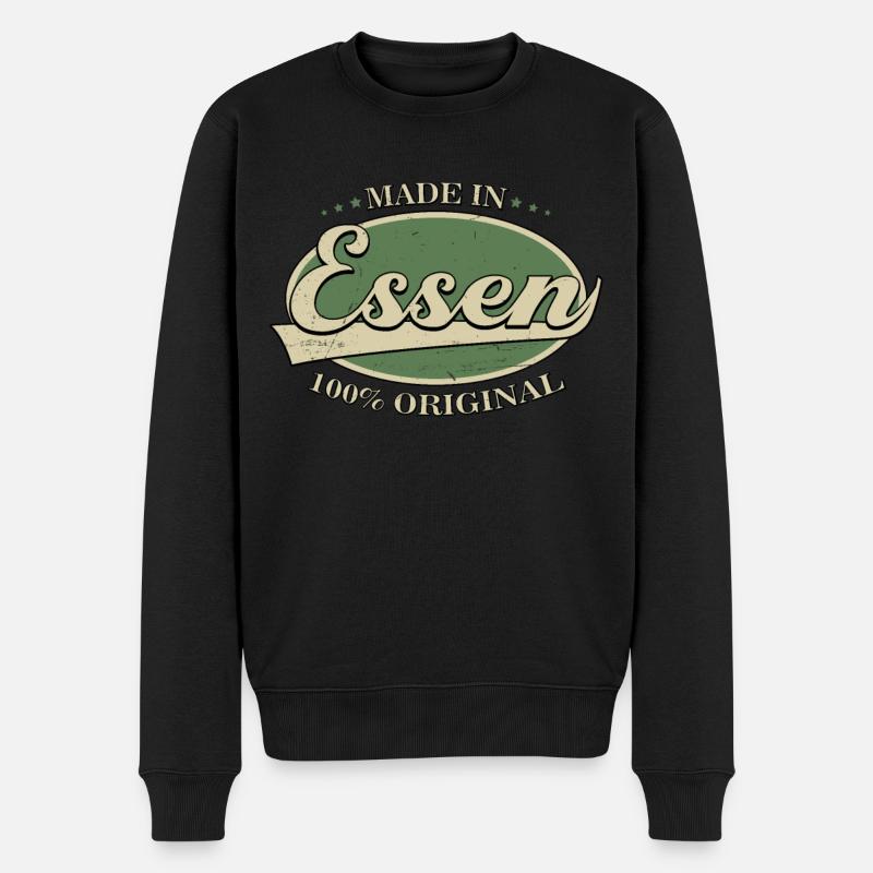 Made In Essen - Männer Premium Bio Pullover - Schwarz