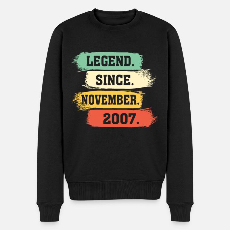 Legend since November 2007 - Männer Premium Bio Pullover - Schwarz