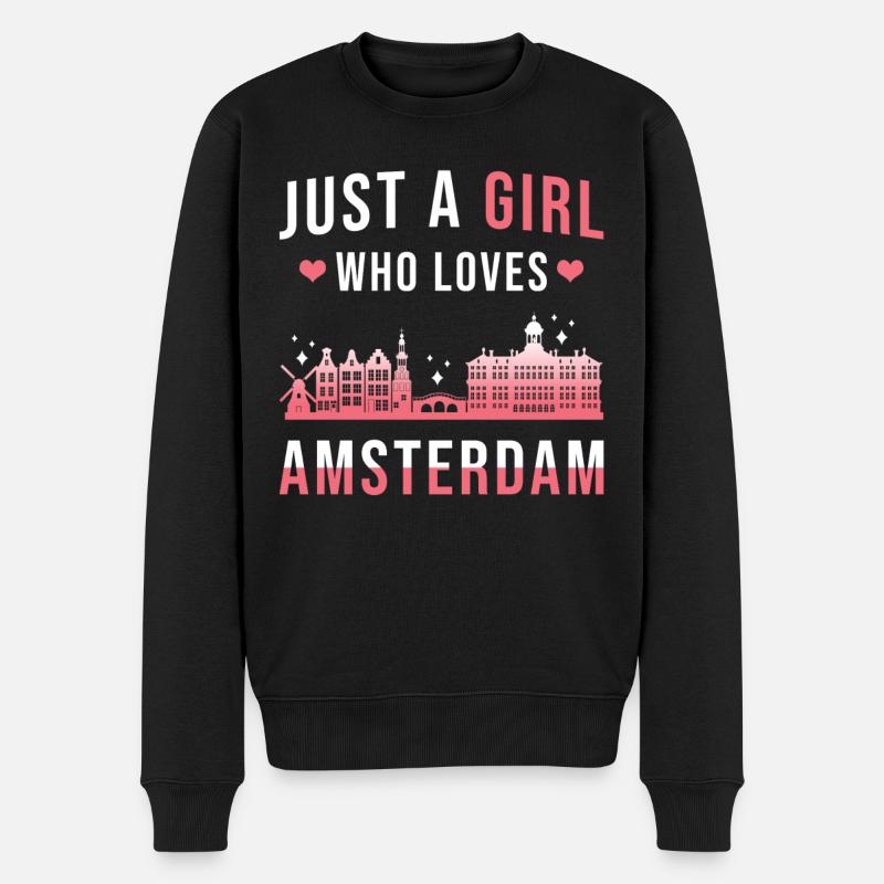 Amsterdam - Männer Premium Bio Pullover - Schwarz