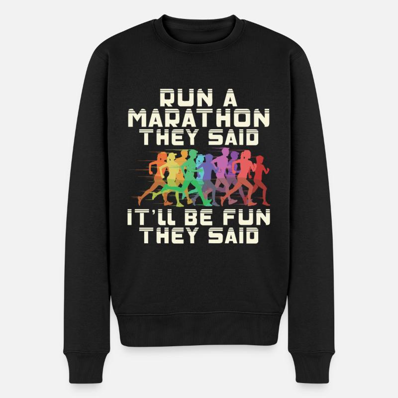 Marathon Marathonlauf Marathonläufer Geschenk - Männer Premium Bio Pullover - Schwarz