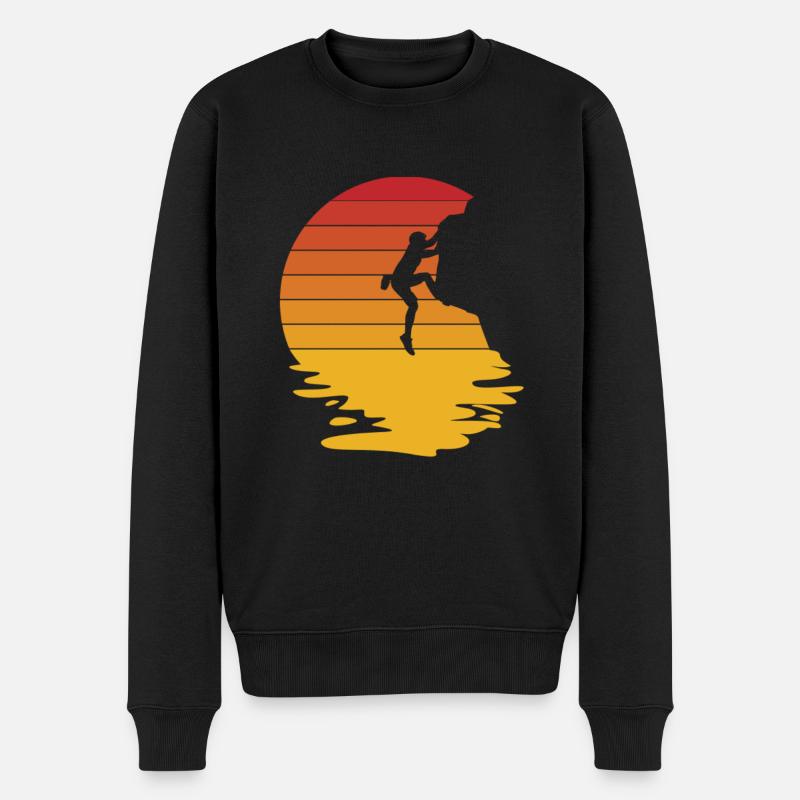 Boulder Klettern Bergsteigen Felsklettern Geschenk - Männer Premium Bio Pullover - Schwarz