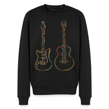 Gitarrist Geschenk Regenbogen Saiten Musiker - Männer Premium Bio Pullover - Schwarz - Vorne - Nico (187cm)