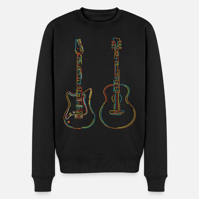 Guitariste Gift Rainbow Strings Musicien - Pull Premium bio Homme - noir