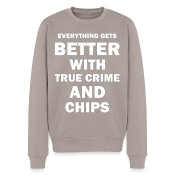 Vrai crime - Pull Premium bio Homme - taupe - Devant - Nico (187cm)