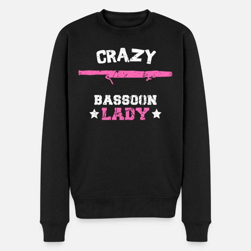 Fagott Musikerin Spielerin crazy bassoon lady - Männer Premium Bio Pullover - Schwarz