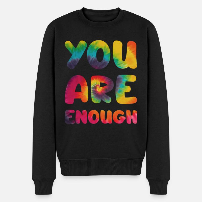 You are enough - Männer Premium Bio Pullover - Schwarz
