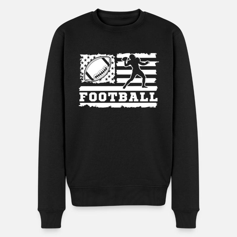 American Football Touchdown Quarterback Geschenk - Männer Premium Bio Pullover - Schwarz
