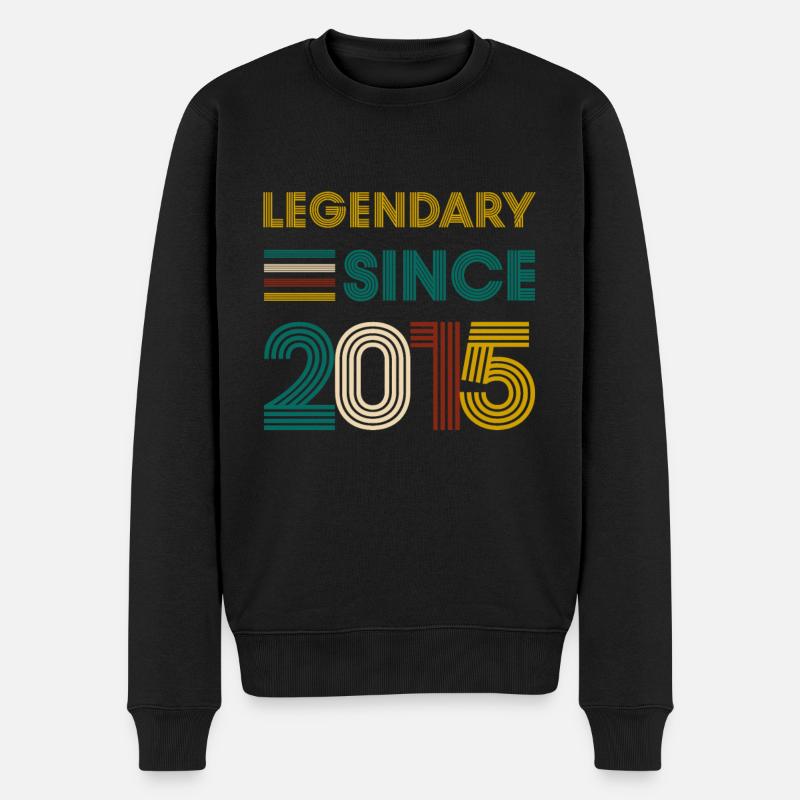 Vintage Legendary since 2015 Geburtstag - Männer Premium Bio Pullover - Schwarz