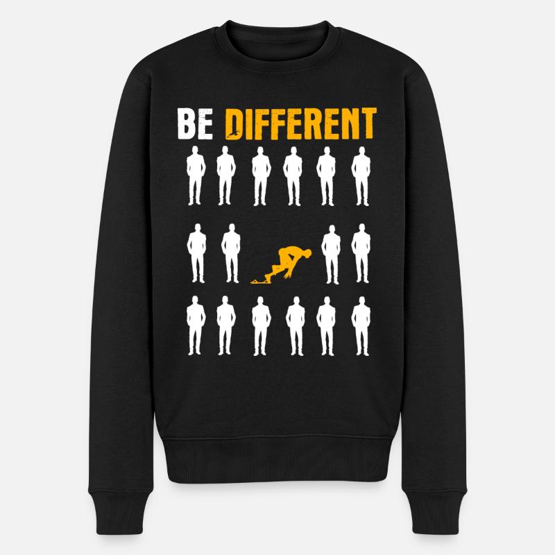 Sprinten Leichtathletik Geschenk - Männer Premium Bio Pullover - Schwarz