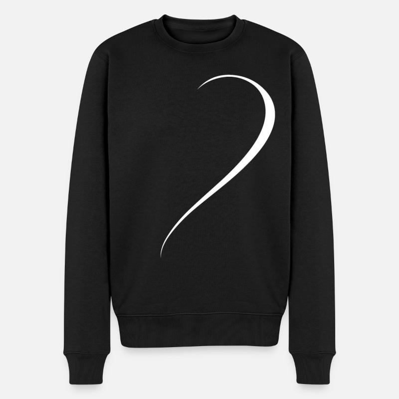 Halbes Weisses Herz - Männer Premium Bio Pullover - Schwarz