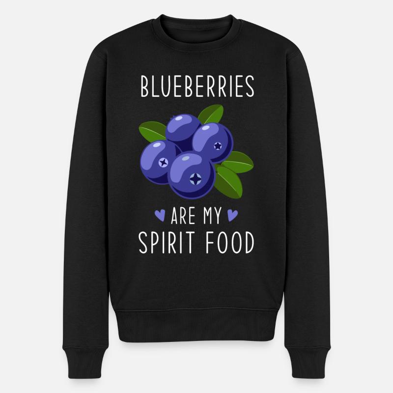 Blaubeeren Spirit Essen - Männer Premium Bio Pullover - Schwarz