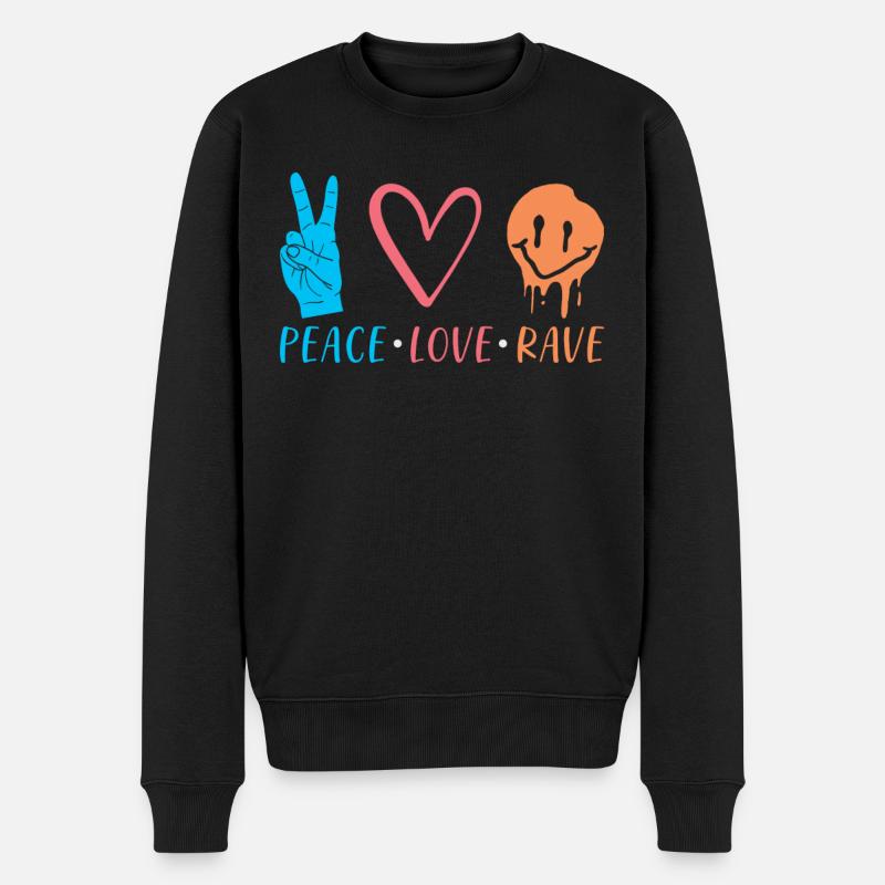 Rave - Männer Premium Bio Pullover - Schwarz